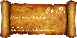 Csetneki Ibolya névjegykártya
